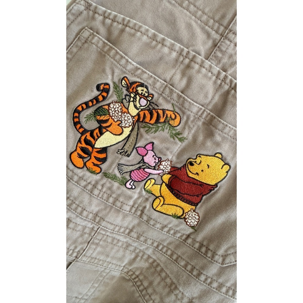 Disney Catalog Vintage Winnie the Pooh Embroidered Overalls Tan Brown Women S - Picture 3 of 16